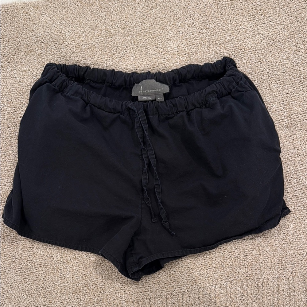Anthropologie Black Athletic Shorts with Elastic Waistband